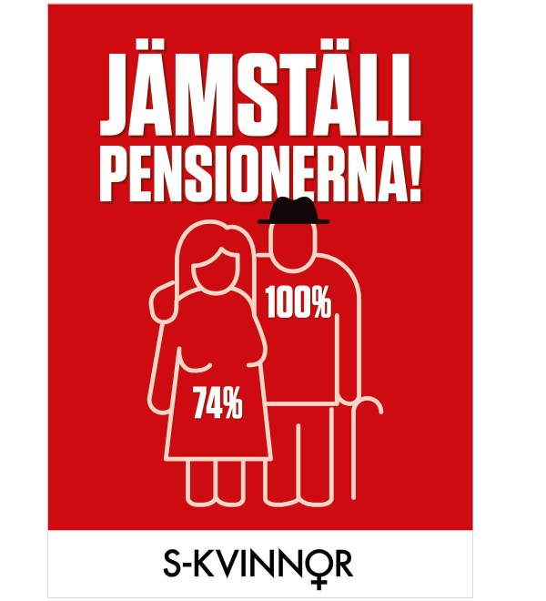 Affisch – Jämställ pensionerna